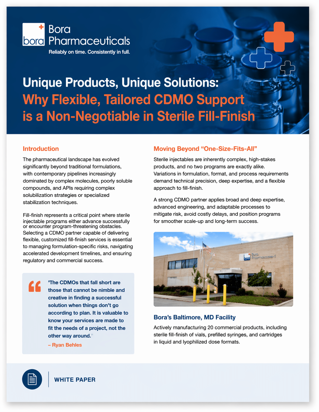 Flexible CDMO Support Sterile Fill Finish White Paper Thumbnail